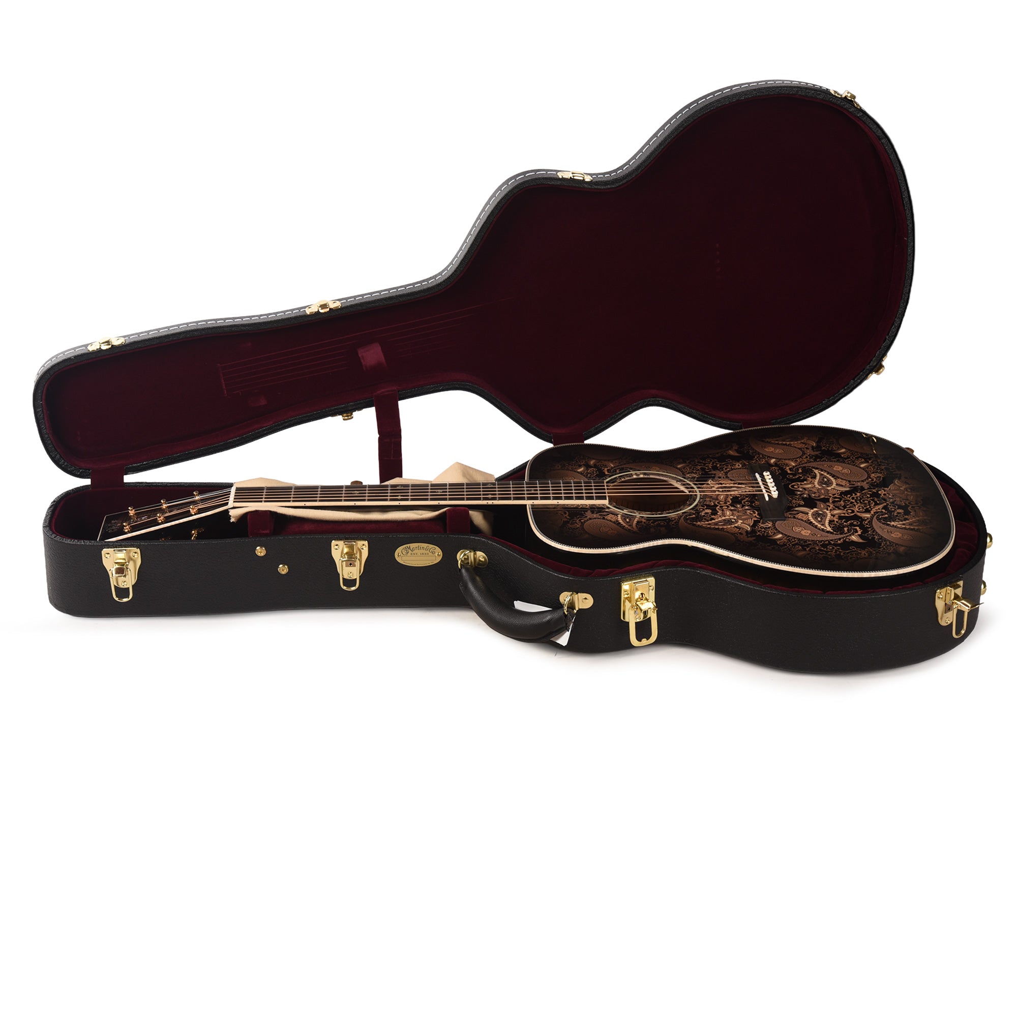 Martin Custom Shop M Paisley Engelmann Spruce/Quilted Maple Ember Burst Acoustic Guitars
