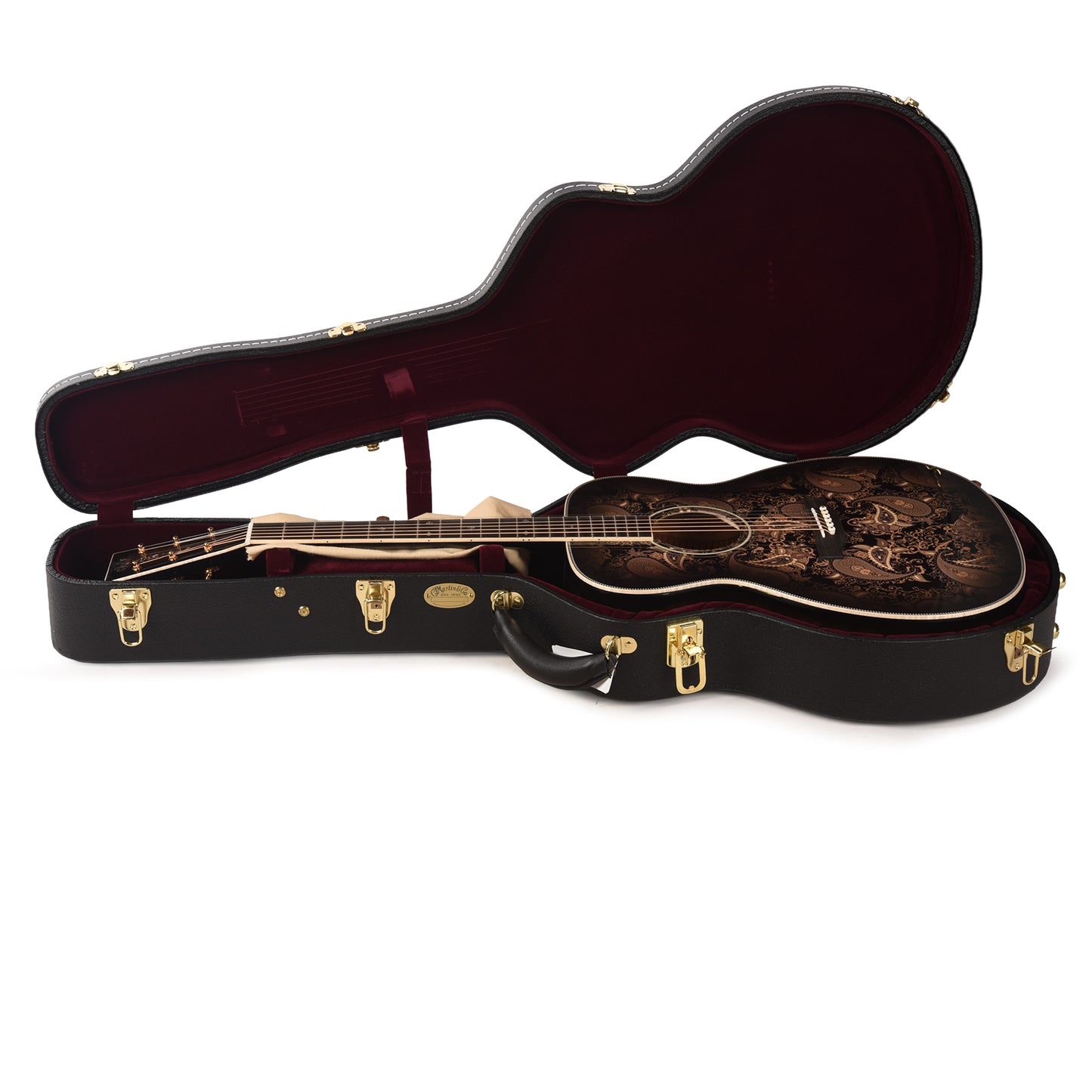 Martin Custom Shop M Paisley Engelmann Spruce/Quilted Maple Ember Burst Acoustic Guitars