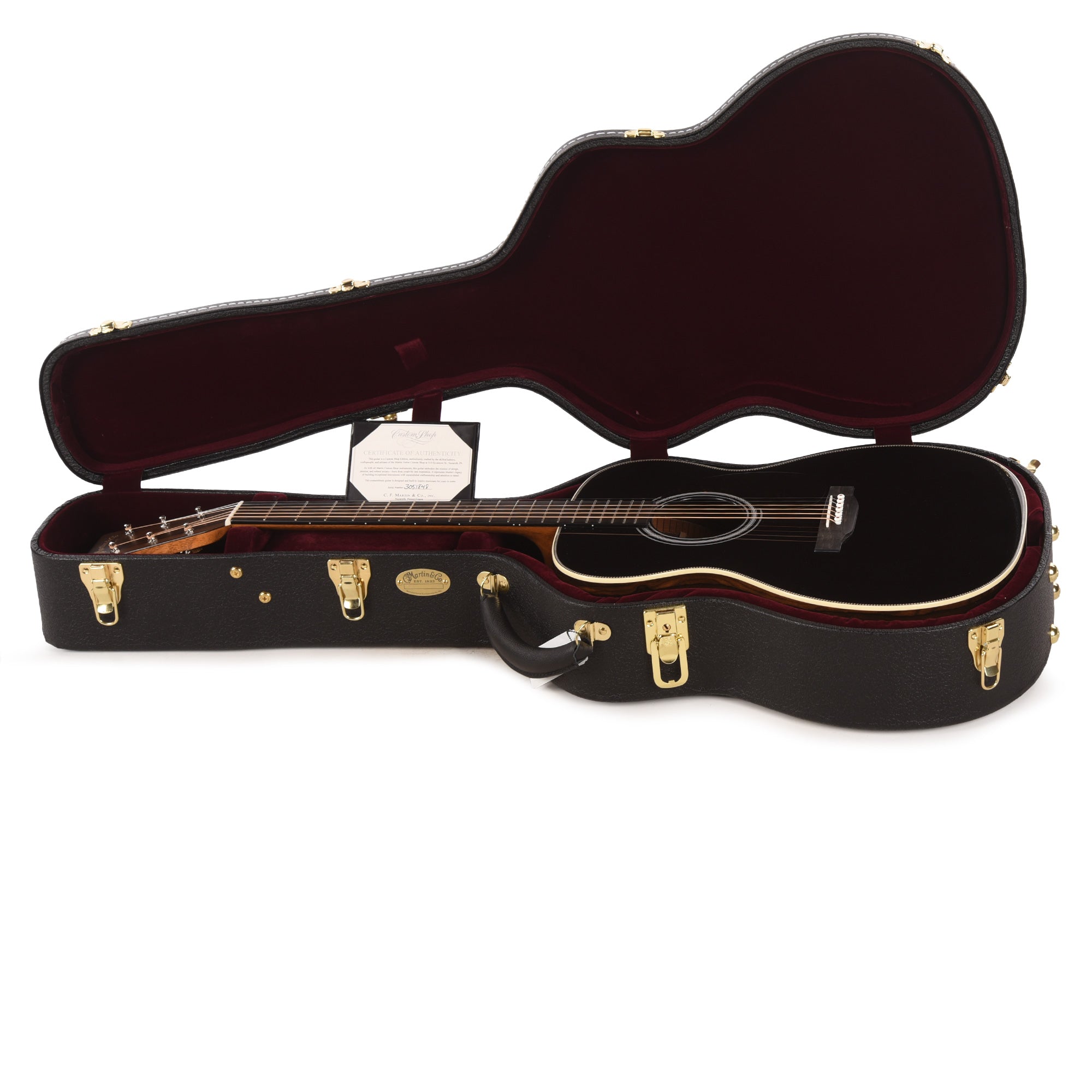 Martin Custom Shop OM-28 Style Auditorium Adirondack Spruce VTS/Ziricote Black Top Acoustic Guitars