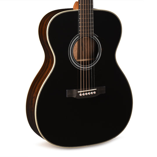 Martin Custom Shop OM-28 Style Auditorium Adirondack Spruce VTS/Ziricote Black Top Acoustic Guitars
