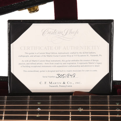 Martin Custom Shop OM-28 Style Auditorium Adirondack Spruce VTS/Ziricote Black Top Acoustic Guitars