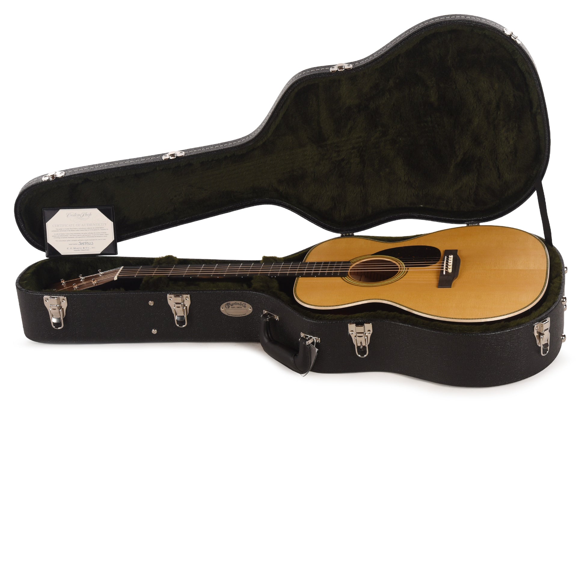 Martin Custom Shop OM-28 Style Auditorium Spruce/Pacific Big Leaf Flamed Maple Natural w/1935 Burst Back & Sides Acoustic Guitars