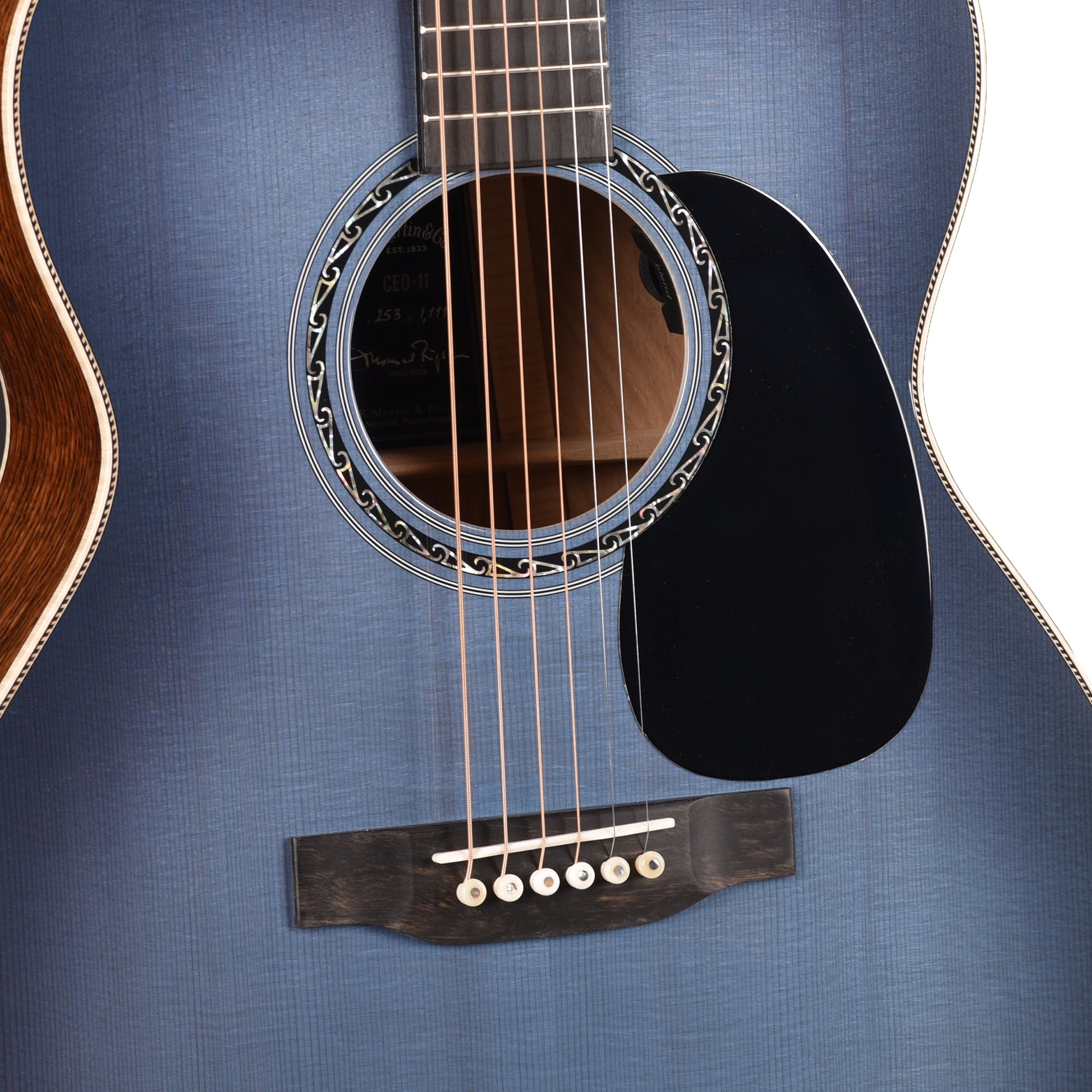 Martin Limited Edition CEO-11 European Spruce/White Oak New Horizons Blue Burst Acoustic Guitars