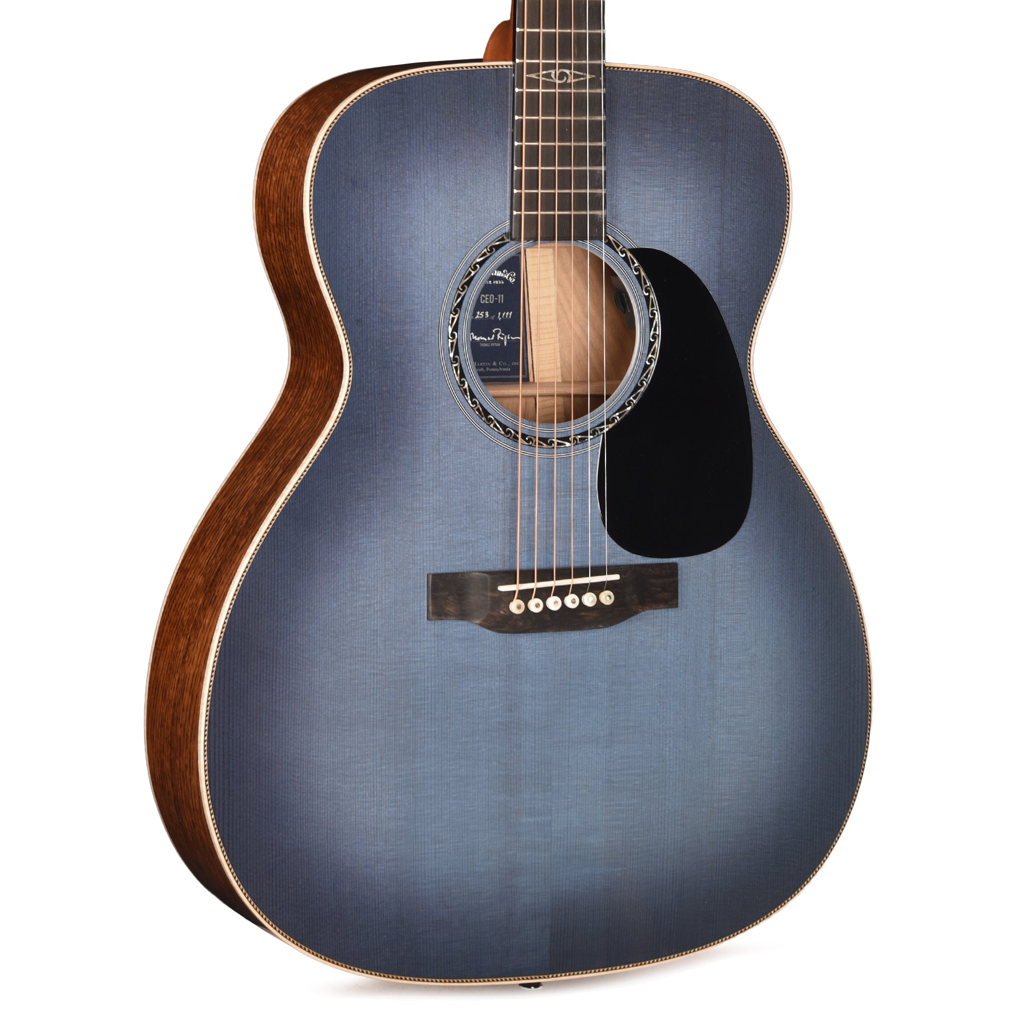 Martin Limited Edition CEO-11 European Spruce/White Oak New Horizons Blue Burst Acoustic Guitars