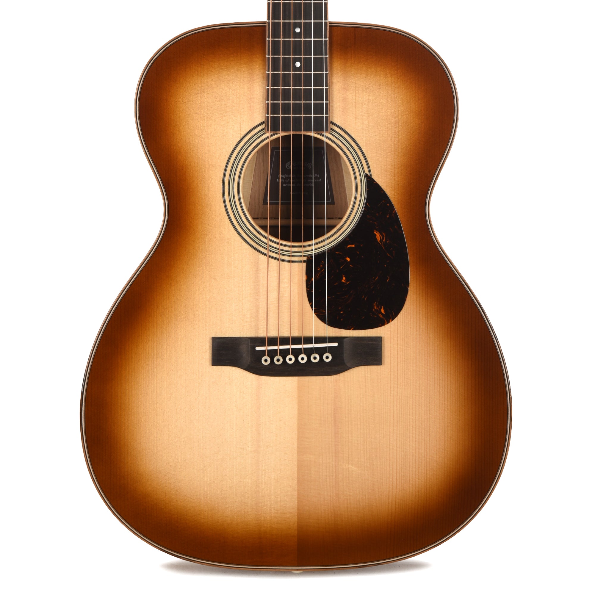 Martin OM-35 Inception European Spruce/Black Walnut/Flamed White Oak Dark Toasted Burst Acoustic Guitars