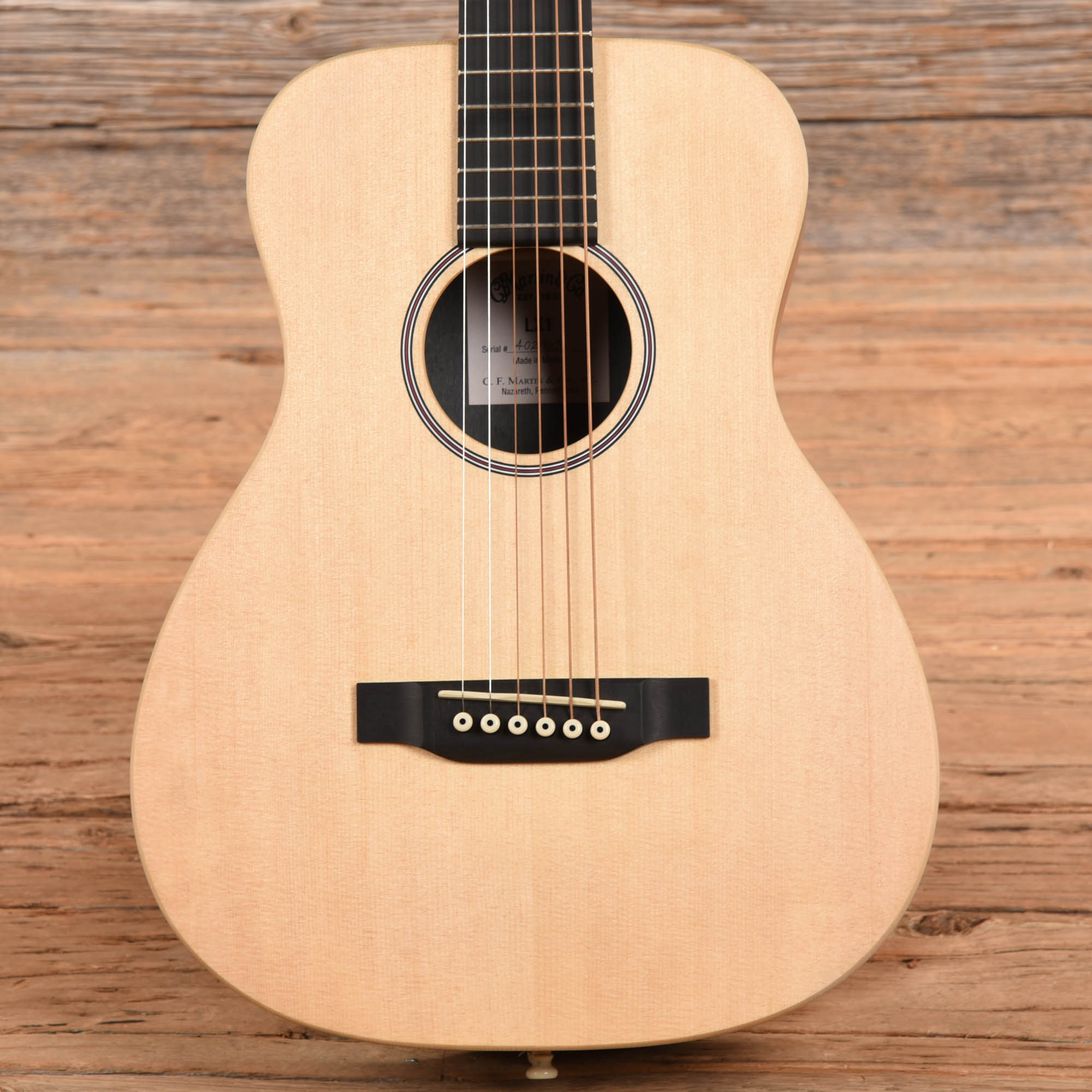 Martin LX1 Little Martin Solid Sitka Spruce/Mahgaony HPL LEFTY Natural Acoustic Guitars / Mini/Travel