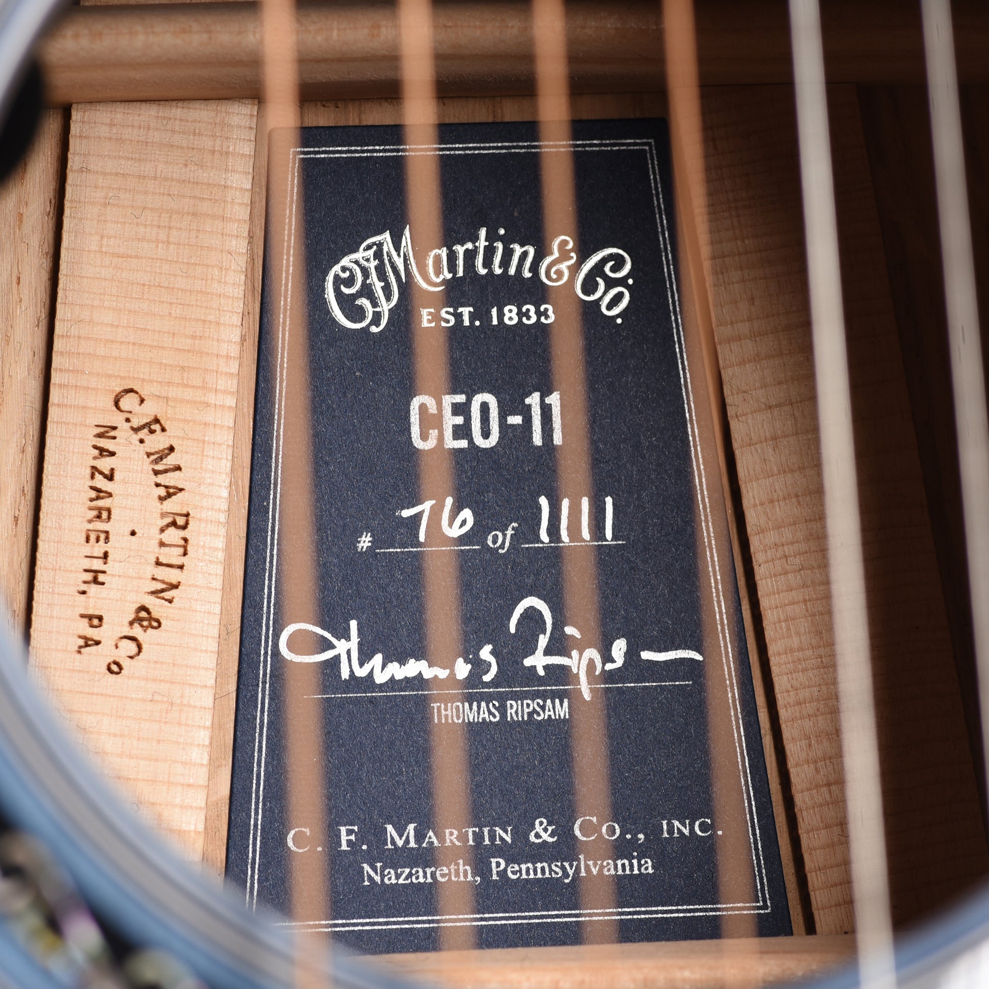 Martin Limited Edition CEO-11 European Spruce/White Oak New Horizons Blue Burst Acoustic Guitars / OM and Auditorium
