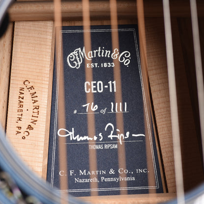 Martin Limited Edition CEO-11 European Spruce/White Oak New Horizons Blue Burst Acoustic Guitars / OM and Auditorium
