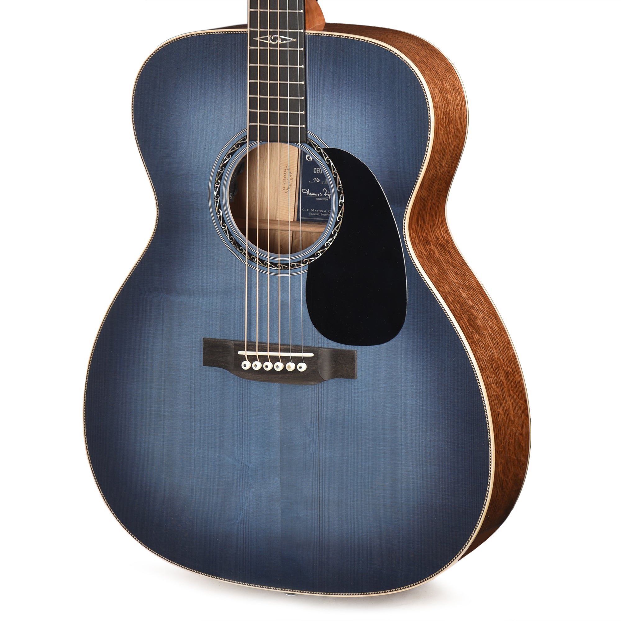 Martin Limited Edition CEO-11 European Spruce/White Oak New Horizons Blue Burst Acoustic Guitars / OM and Auditorium