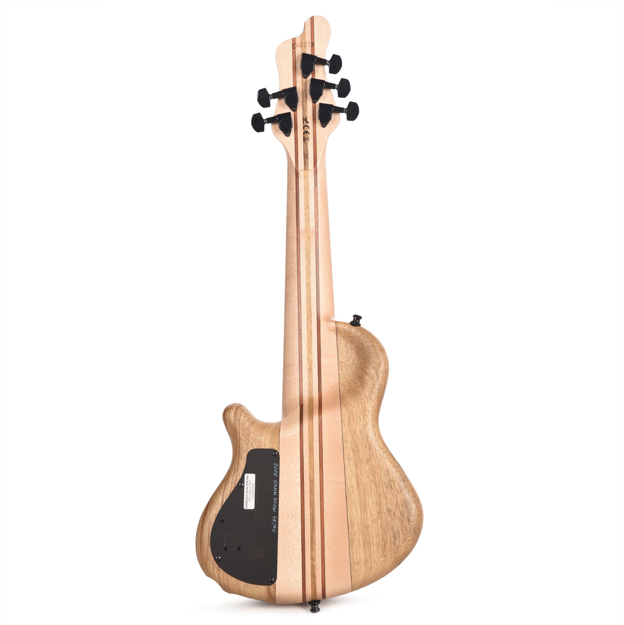 Mayones Cali 5 3A Flame Maple/Black Limba Custom Purple Partial Fretless (Displayed at NAMM 2026) Bass Guitars / 5-String or More