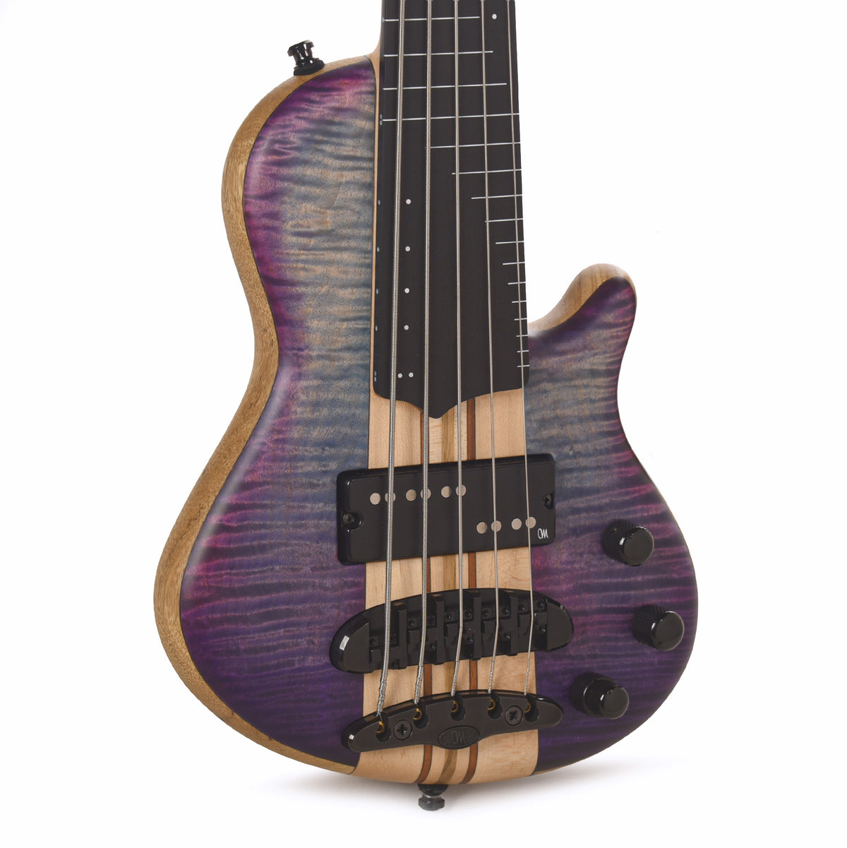 second partial. https: @reginariveroesp arraysr… ... Mayones Cali 5 3A Flame Maple/Black Limba Custom Purple Partial Fretle ...