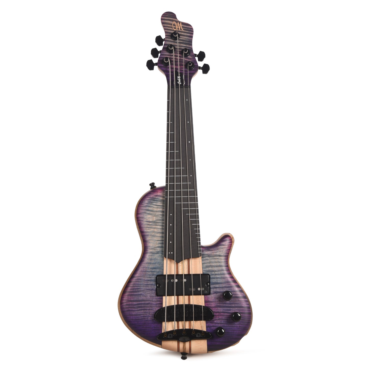 Mayones Cali 5 3A Flame Maple/Black Limba Custom Purple Partial Fretless (Displayed at NAMM 2026) Bass Guitars / 5-String or More