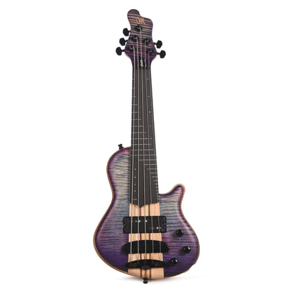 Mayones Cali 5 3A Flame Maple/Black Limba Custom Purple Partial Fretless (Displayed at NAMM 2026) Bass Guitars / 5-String or More