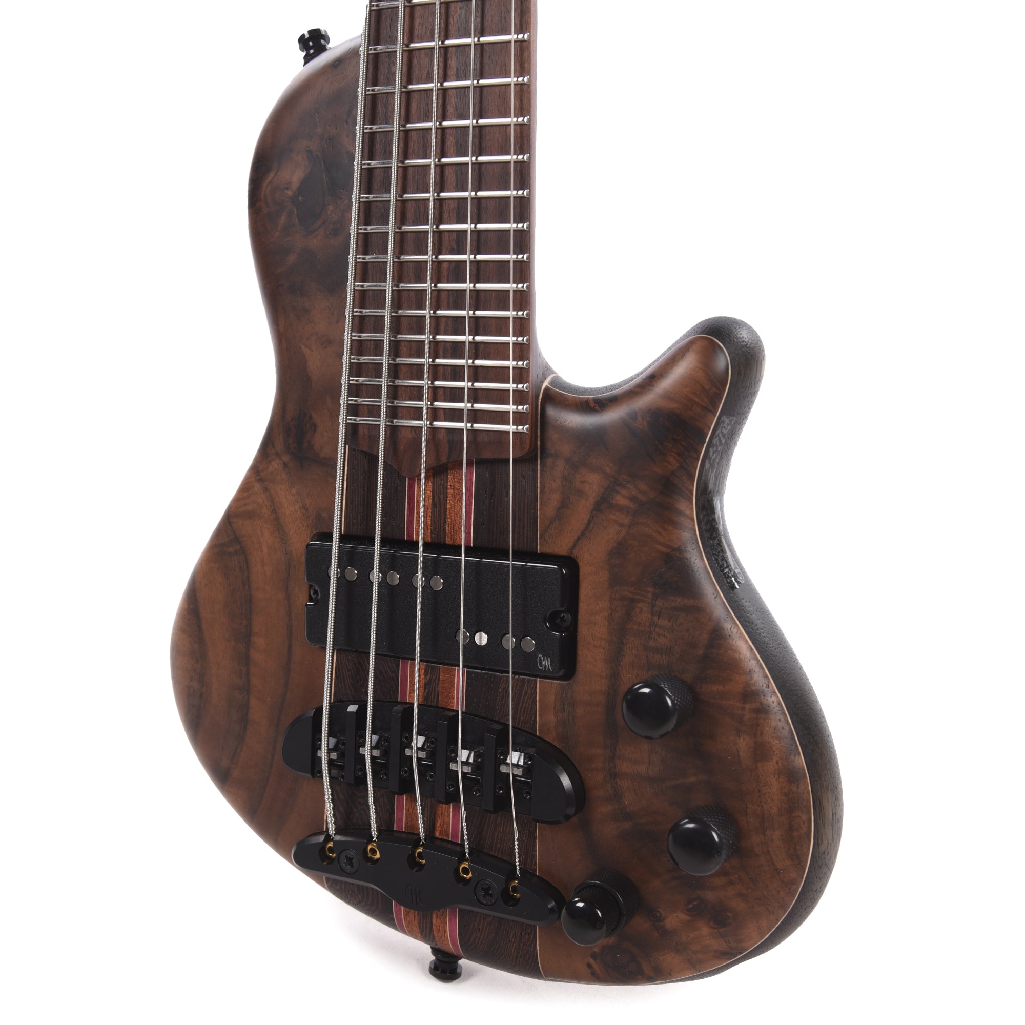Mayones Cali 5 Bass Walnut Curly Master Grade/Black Limba Natural Bass Guitars / 5-String or More