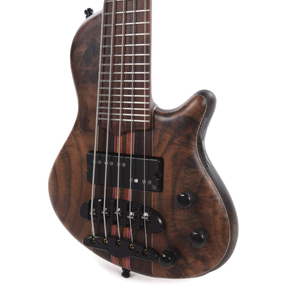 Mayones Cali 5 Bass Walnut Curly Master Grade/Black Limba Natural Bass Guitars / 5-String or More