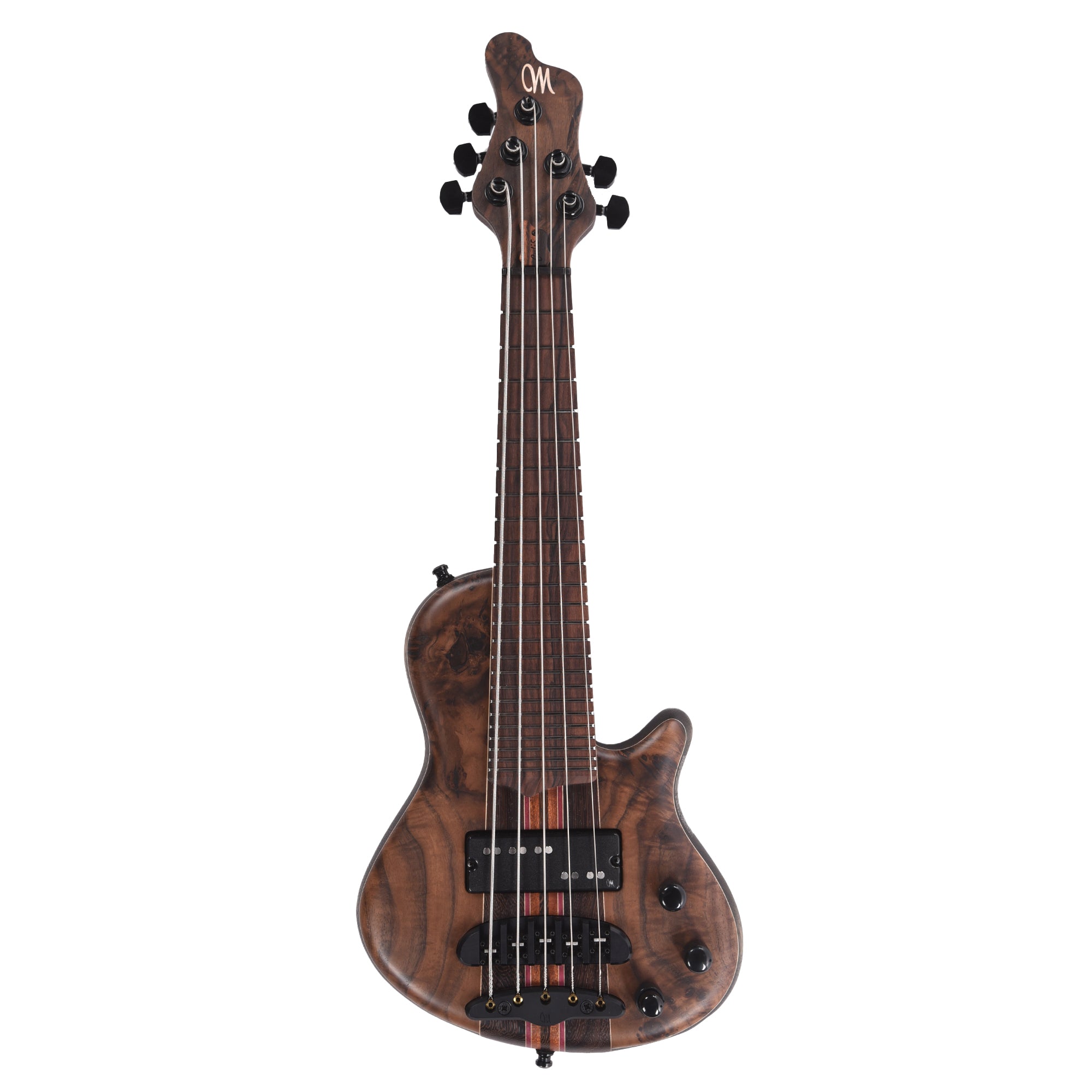 Mayones Cali 5 Bass Walnut Curly Master Grade/Black Limba Natural Bass Guitars / 5-String or More