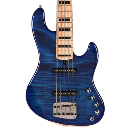Mayones Jabba Custom 5 AAA Flamed Maple/Swamp Ash Infinity Blue w/AAA Birdseye Maple Neck Bass Guitars / 5-String or More