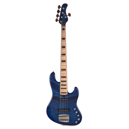 Mayones Jabba Custom 5 AAA Flamed Maple/Swamp Ash Infinity Blue w/AAA Birdseye Maple Neck Bass Guitars / 5-String or More