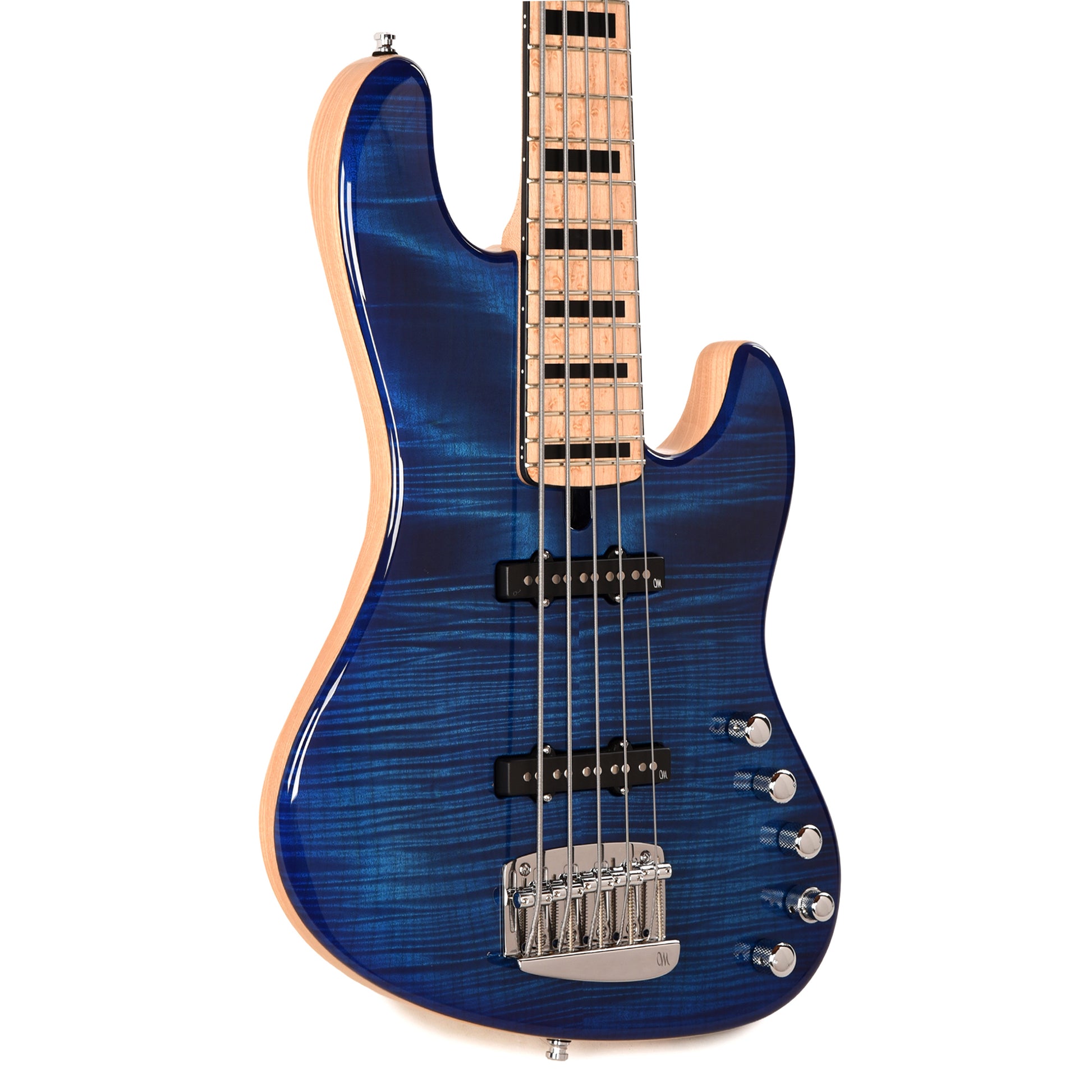 Mayones Jabba Custom 5 AAA Flamed Maple/Swamp Ash Infinity Blue w/AAA Birdseye Maple Neck Bass Guitars / 5-String or More