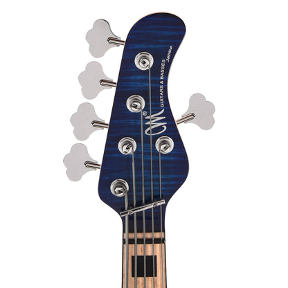 Mayones Jabba Custom 5 AAA Flamed Maple/Swamp Ash Infinity Blue w/AAA Birdseye Maple Neck Bass Guitars / 5-String or More