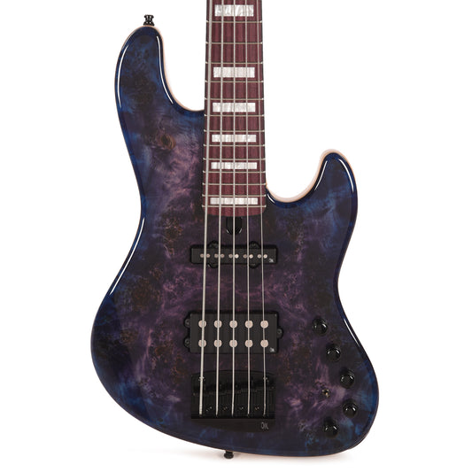Mayones Jabba Custom 5 Eye Poplar 3A/Swamp Ash Trans Dirty Purple Blue Burst Bass Guitars / 5-String or More