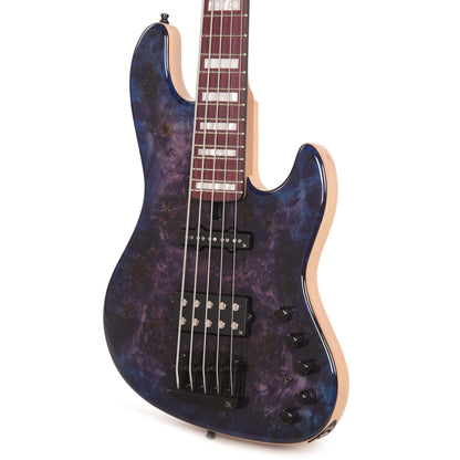 Mayones Jabba Custom 5 Eye Poplar 3A/Swamp Ash Trans Dirty Purple Blue Burst Bass Guitars / 5-String or More