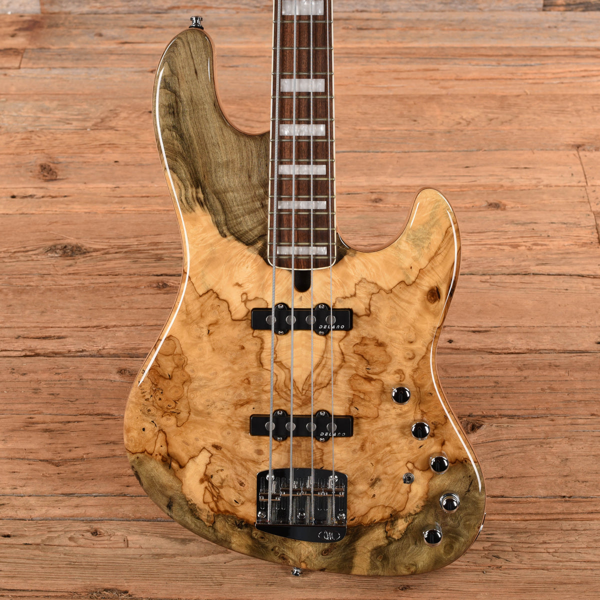 Mayones Jabba Custom BB 4-String Buckeye Burl Natural Gloss 2021 Bass Guitars