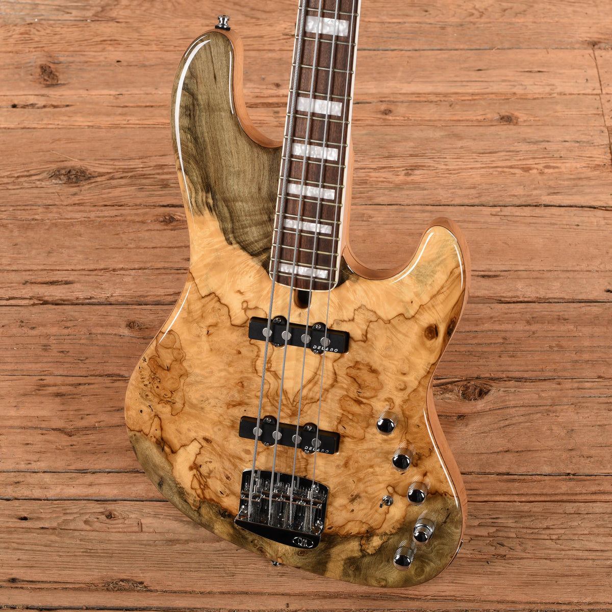 Mayones Jabba Custom BB 4-String Buckeye Burl Natural Gloss 2021 Bass Guitars