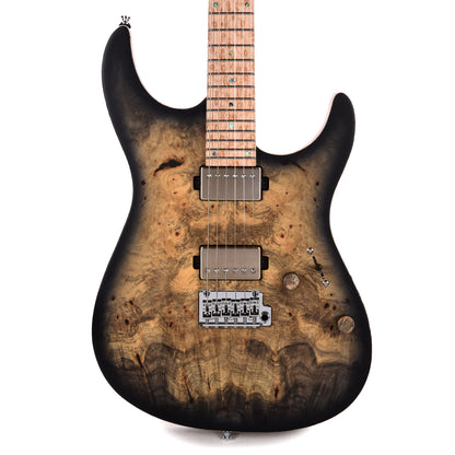 Mayones Aquila Elite S 6 Master Grade Buckeye Burl/Swamp Ash Trans Natural Black Burst Satin Electric Guitars / Solid Body