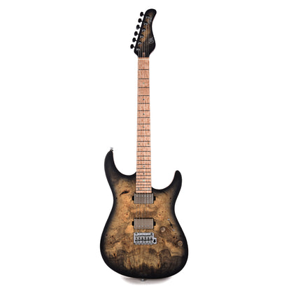 Mayones Aquila Elite S 6 Master Grade Buckeye Burl/Swamp Ash Trans Natural Black Burst Satin Electric Guitars / Solid Body