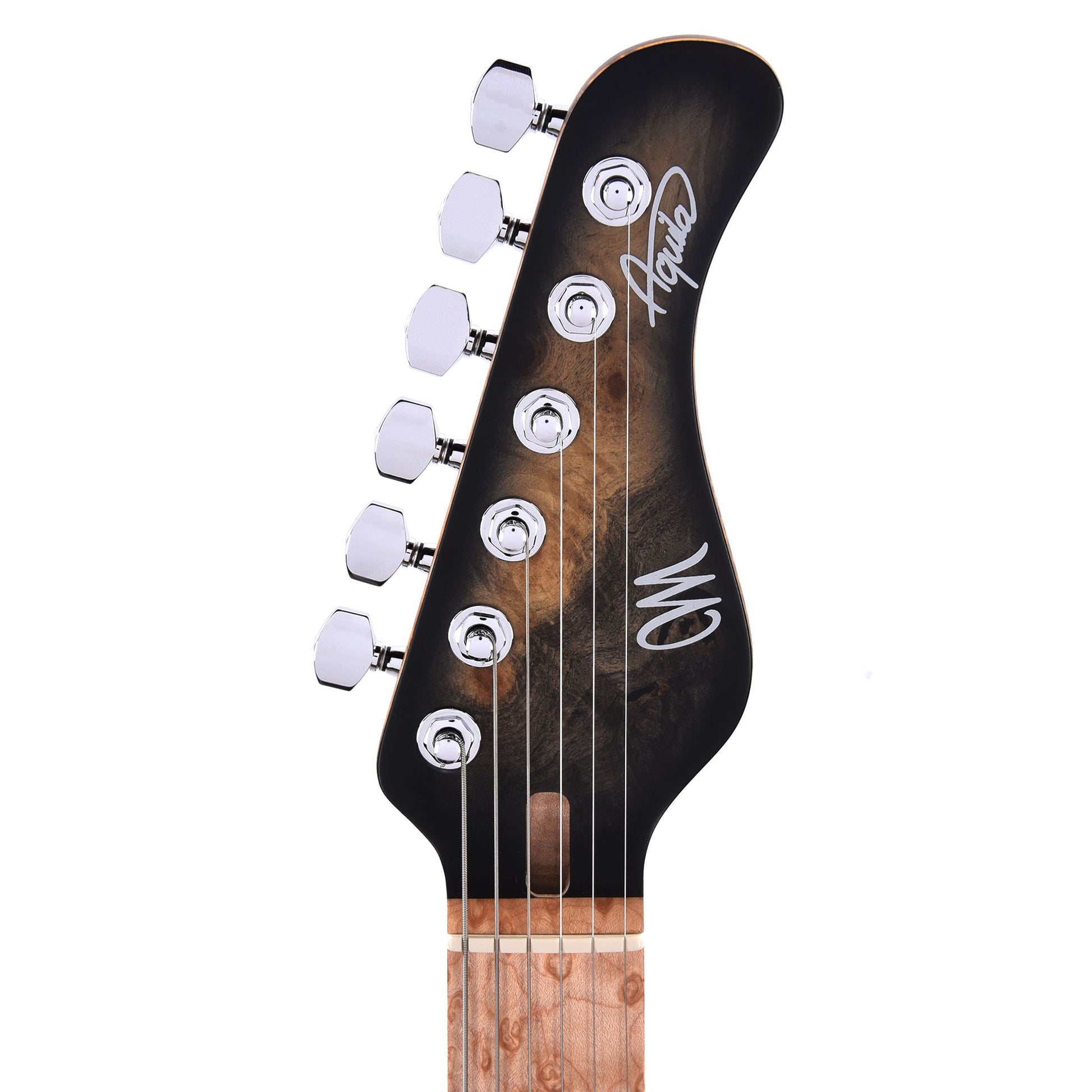 Mayones Aquila Elite S 6 Master Grade Buckeye Burl/Swamp Ash Trans Natural Black Burst Satin Electric Guitars / Solid Body