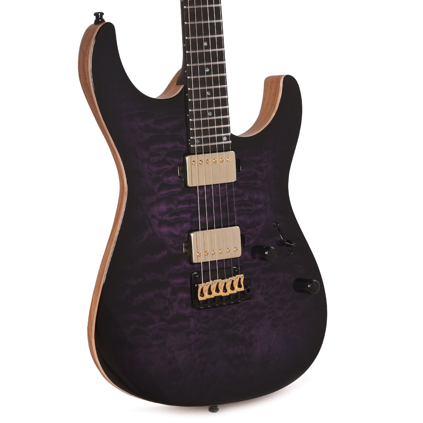 Mayones Aquila Elite S 6 Quilted Maple 4A/Swamp Ash Trans Dirty Purple Burst Electric Guitars / Solid Body