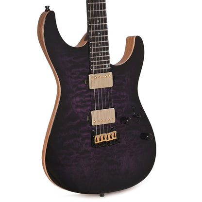 Mayones Aquila Elite S 6 Quilted Maple 4A/Swamp Ash Trans Dirty Purple Burst Electric Guitars / Solid Body