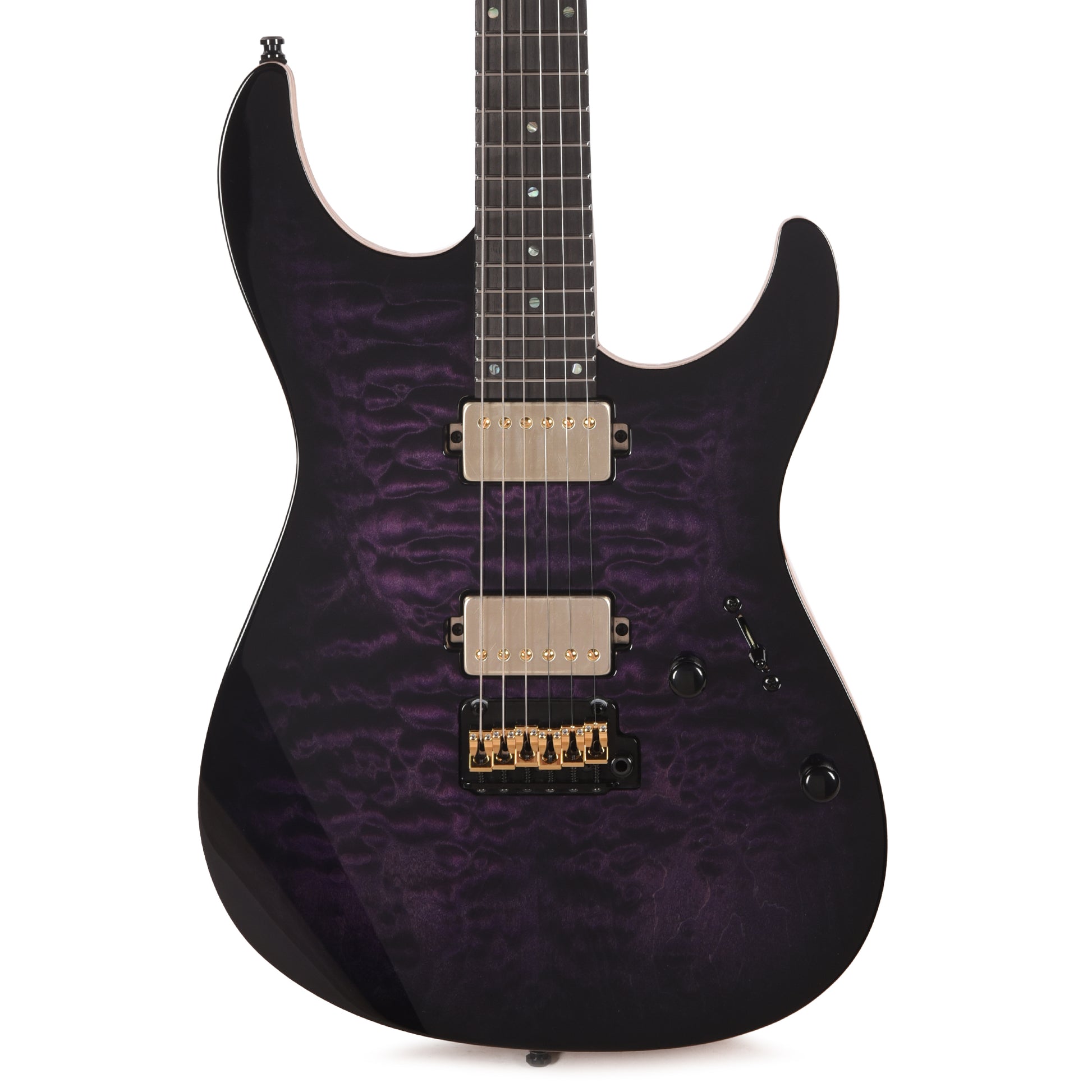 Mayones Aquila Elite S 6 Quilted Maple 4A/Swamp Ash Trans Dirty Purple Burst Electric Guitars / Solid Body