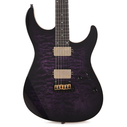 Mayones Aquila Elite S 6 Quilted Maple 4A/Swamp Ash Trans Dirty Purple Burst Electric Guitars / Solid Body