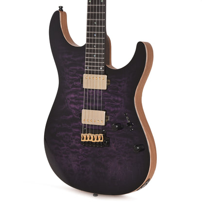 Mayones Aquila Elite S 6 Quilted Maple 4A/Swamp Ash Trans Dirty Purple Burst Electric Guitars / Solid Body