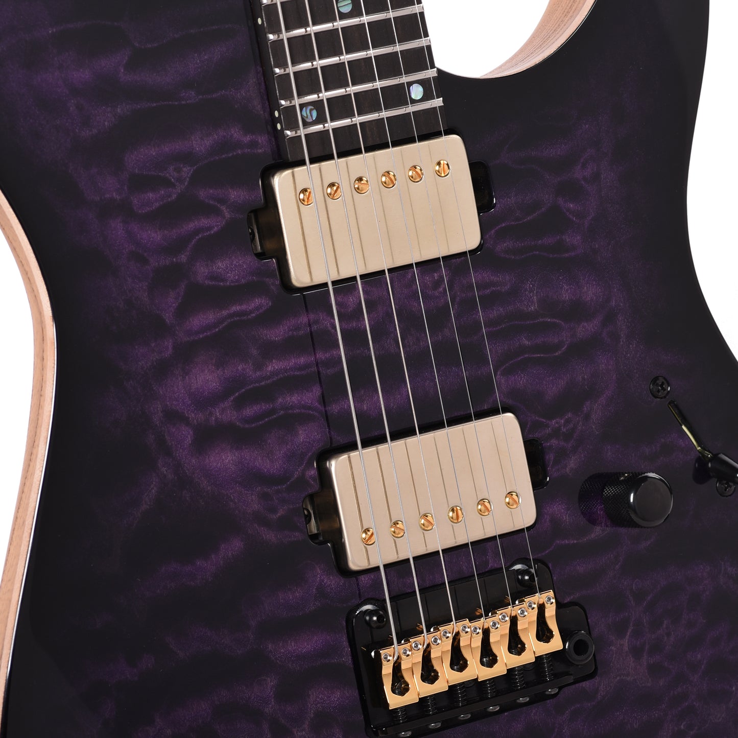 Mayones Aquila Elite S 6 Quilted Maple 4A/Swamp Ash Trans Dirty Purple Burst Electric Guitars / Solid Body