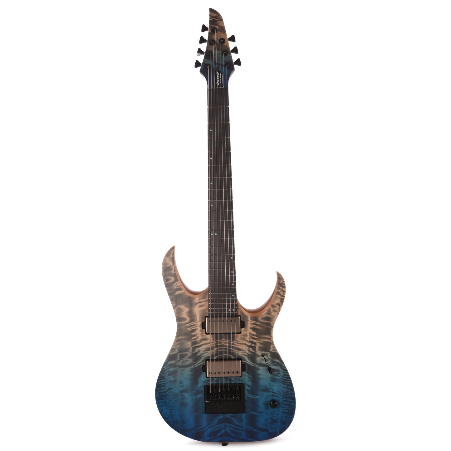 Mayones Duvell Elite 4Ever 7-String 4A Curly Poplar/Mahogany Jeans Black Blue Horizon Electric Guitars / Solid Body