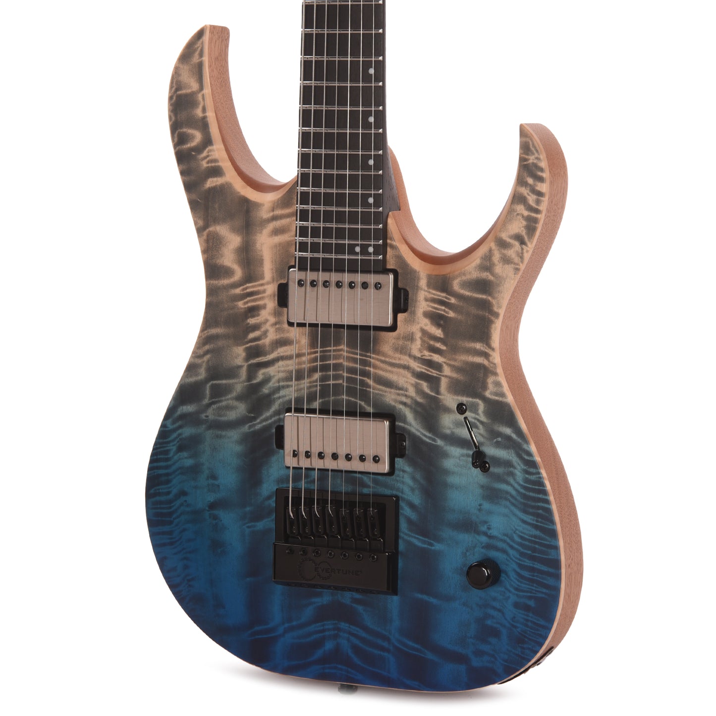 Mayones Duvell Elite 4Ever 7-String 4A Curly Poplar/Mahogany Jeans Black Blue Horizon Electric Guitars / Solid Body