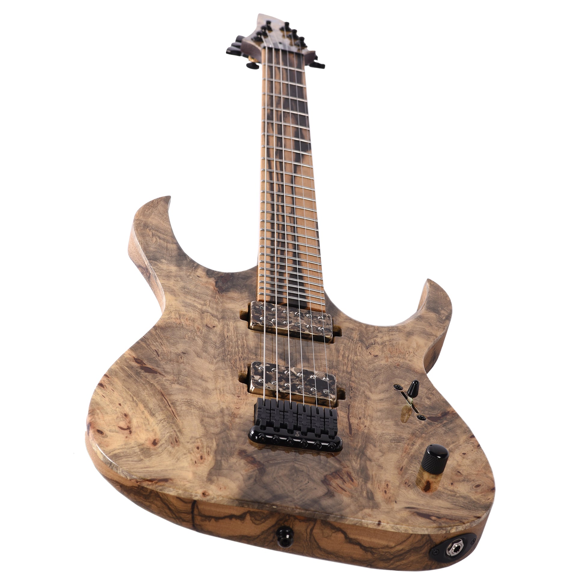 Mayones Duvell Elite 6 Master Grade Buckeye Burl/Black Limba Natural Electric Guitars / Solid Body