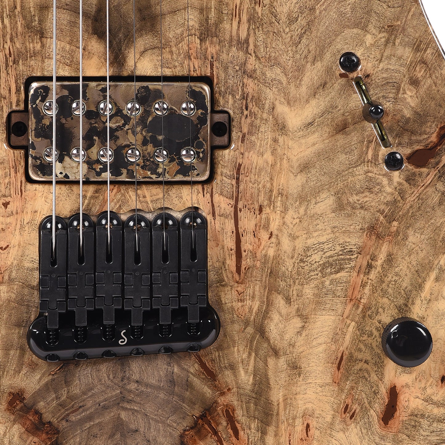 Mayones Duvell Elite 6 Master Grade Buckeye Burl/Black Limba Natural Electric Guitars / Solid Body