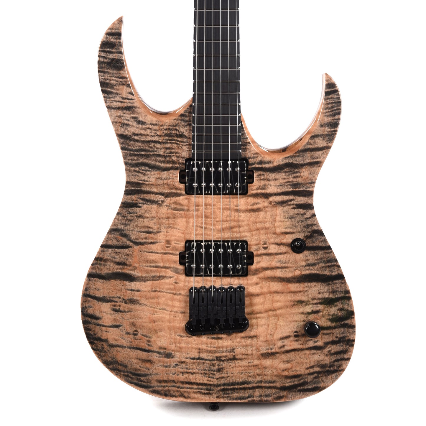 Mayones Duvell Elite 6 Quilted Maple 4A/Black Limba Black Feather Electric Guitars / Solid Body