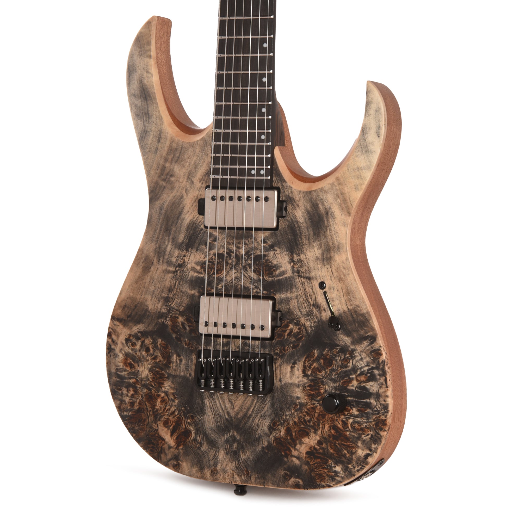 Mayones Duvell Elite 7 3A Eye Poplar/Mahogany Trans Graphite Electric Guitars / Solid Body
