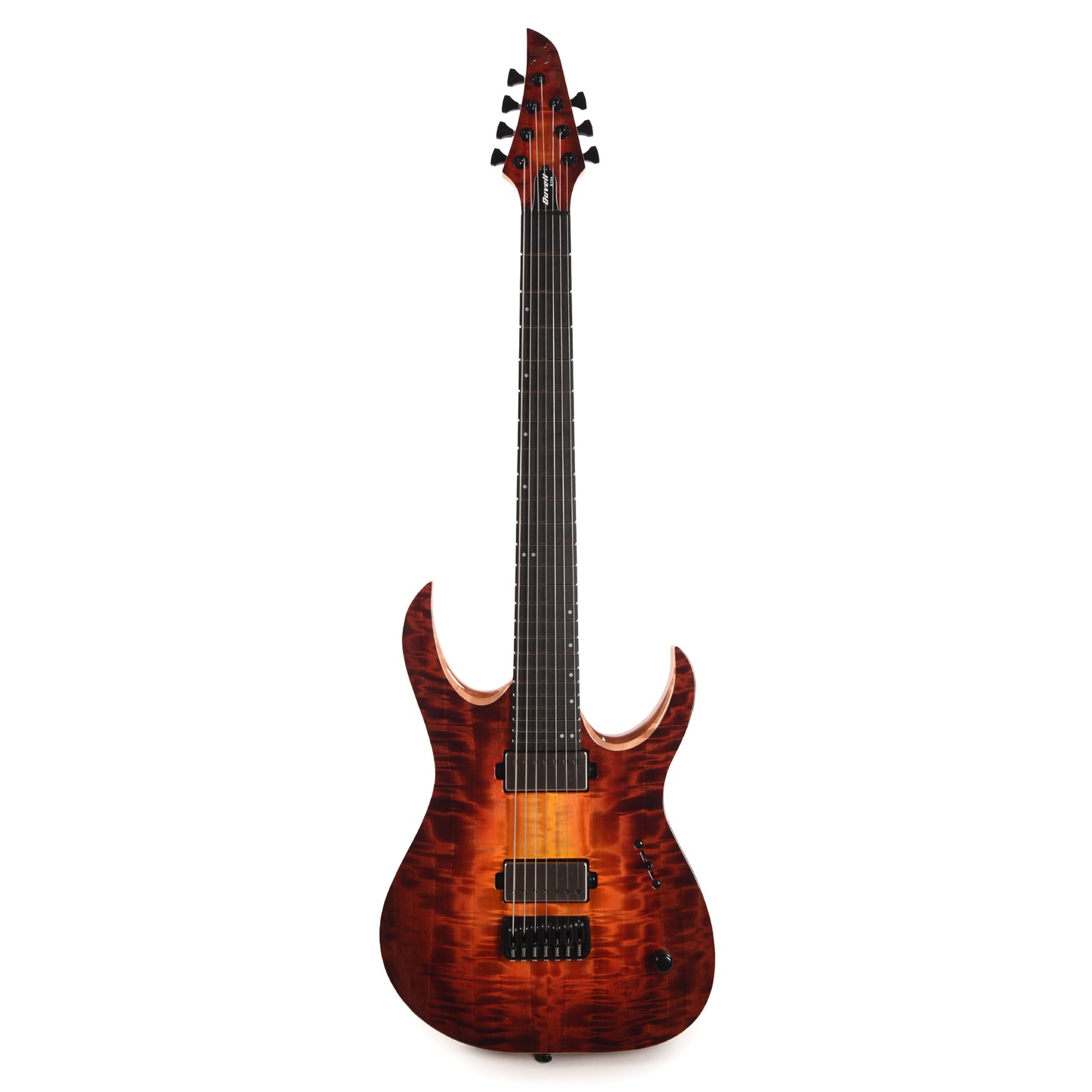 Mayones Duvell Elite 7 AAA Curly Poplar/Mahogany Lava Burst Electric Guitars / Solid Body