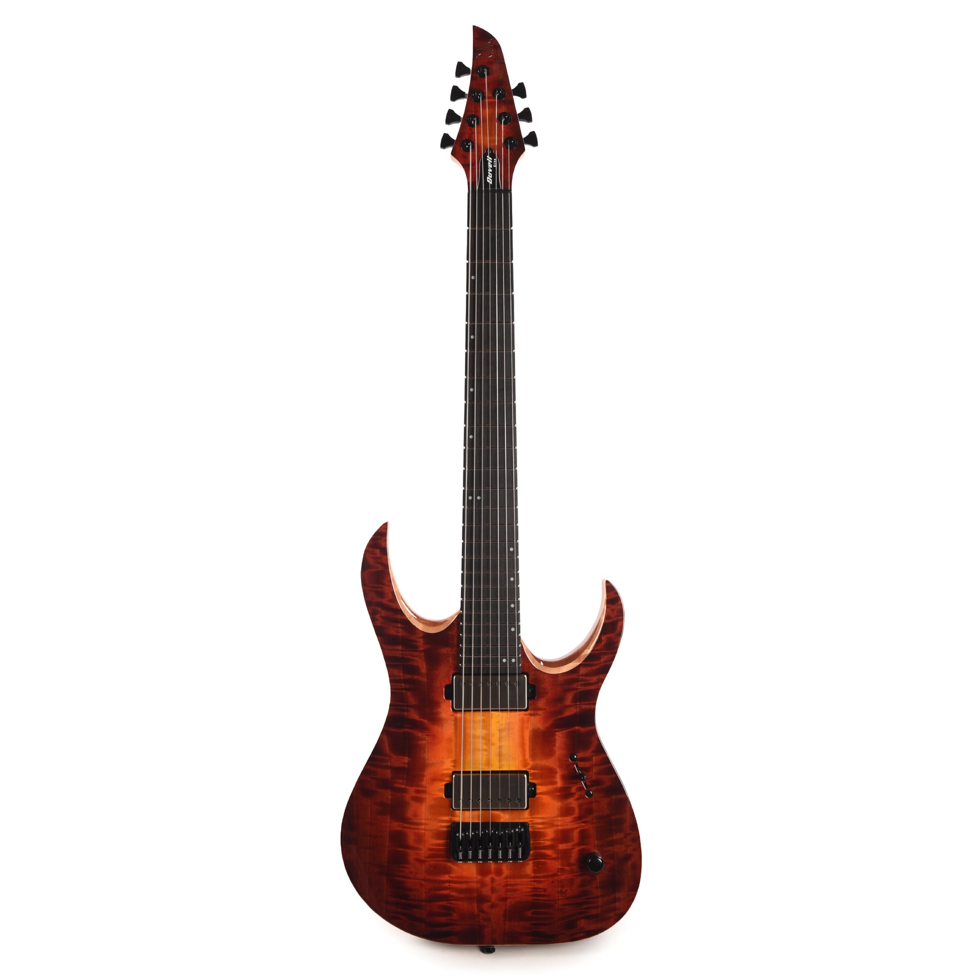 Mayones Duvell Elite 7 AAA Curly Poplar/Mahogany Lava Burst Electric Guitars / Solid Body