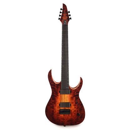 Mayones Duvell Elite 7 AAA Curly Poplar/Mahogany Lava Burst Electric Guitars / Solid Body