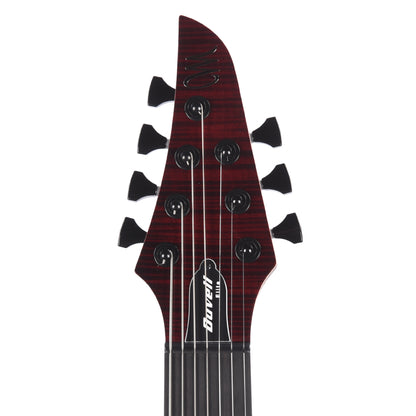 Mayones Duvell Elite 7 Baritone Flamed Maple 5A/Black Limba Trans Dirty Red Electric Guitars / Solid Body