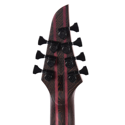 Mayones Duvell Elite 7 Baritone Flamed Maple 5A/Black Limba Trans Dirty Red Electric Guitars / Solid Body