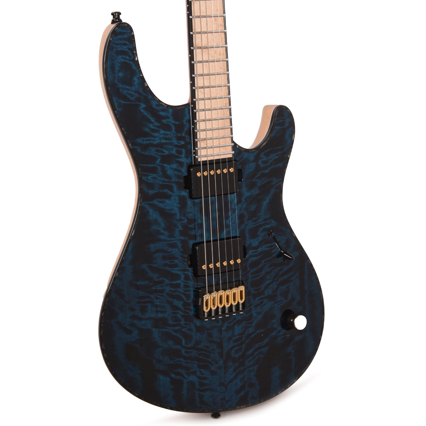 Mayones Regius 6 Curly Poplar 4A/Swamp Ash Trans Turquoise Electric Guitars / Solid Body