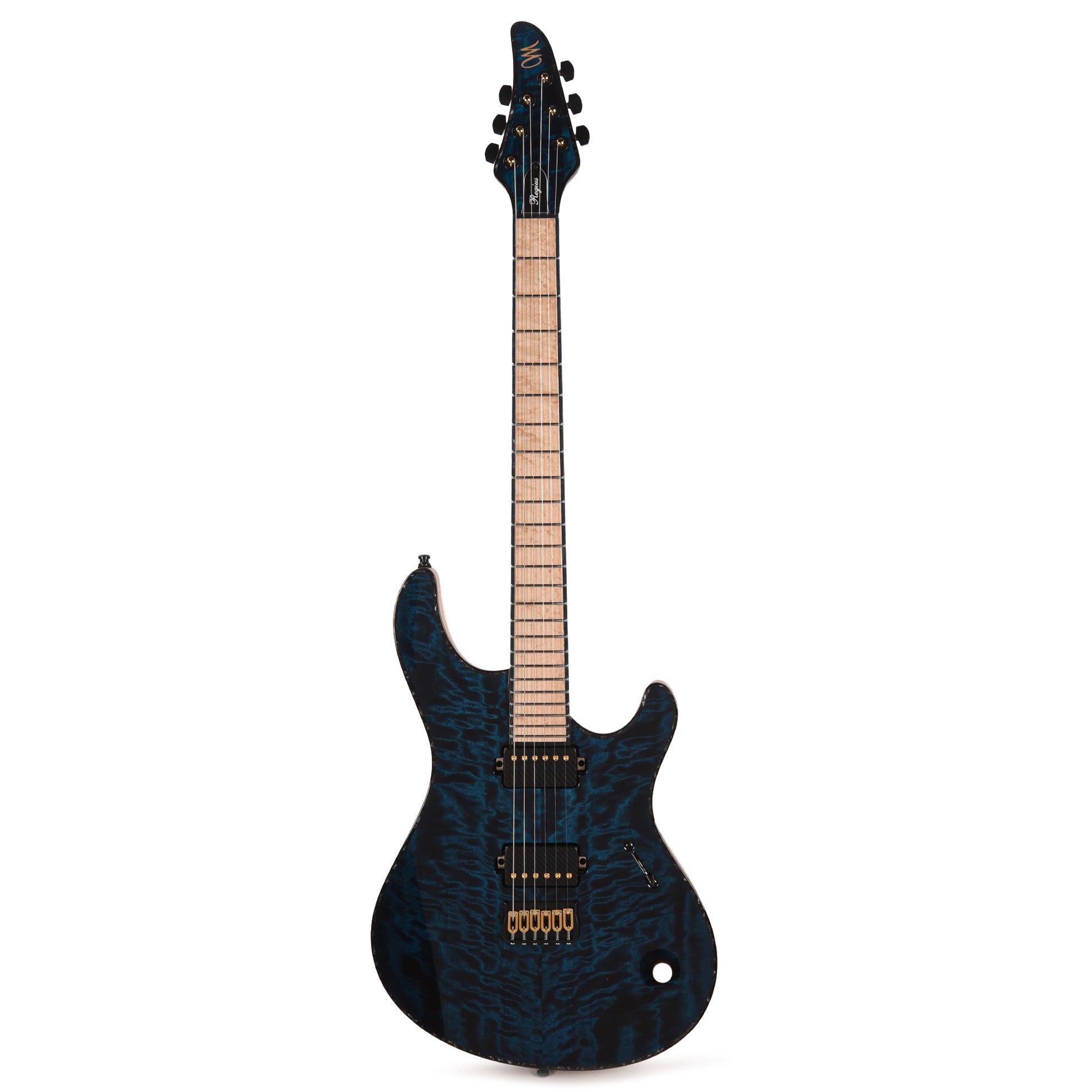 Mayones Regius 6 Curly Poplar 4A/Swamp Ash Trans Turquoise Electric Guitars / Solid Body
